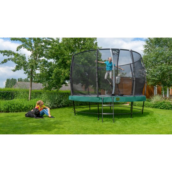 EXIT Elegant Premium trampoline ø305cm with Deluxe safetynet - green