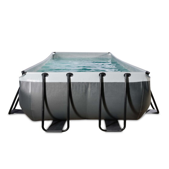 EXIT Black Leather pool 18ft x 8ft x 39in with sand filter pump - black