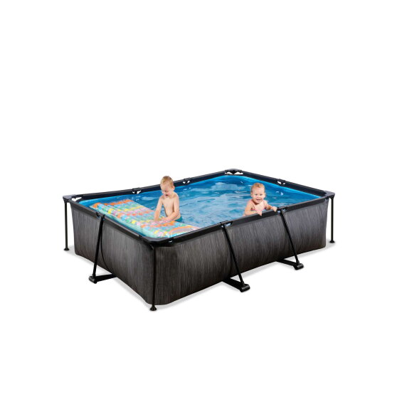 EXIT Black Wood pool 7ft x 5ft x 25.6in with filter pump - black
