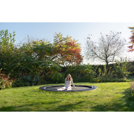 EXIT InTerra ground-level sports trampoline 10ft - black