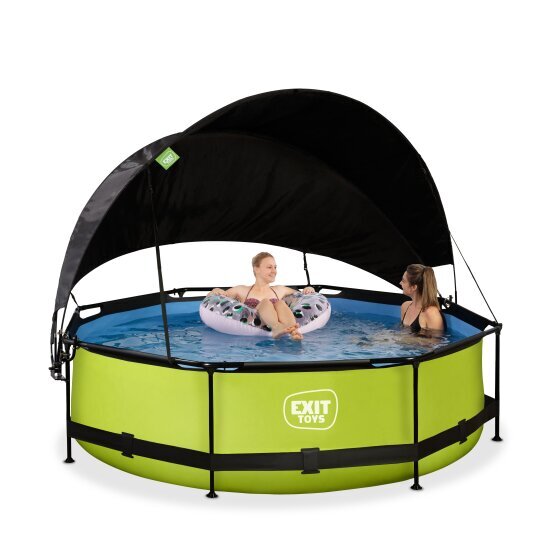 EXIT Lime pool ø300x76cm with filter pump and canopy - green