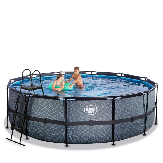 EXIT Stone pool 15ft x 48in with sand filter pump - grey