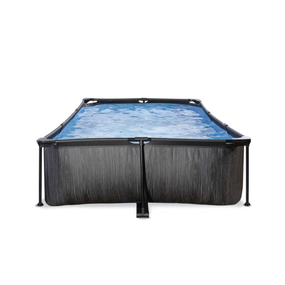 EXIT Black Wood pool 10ft x 6.6ft x 25.6in with filter pump - black