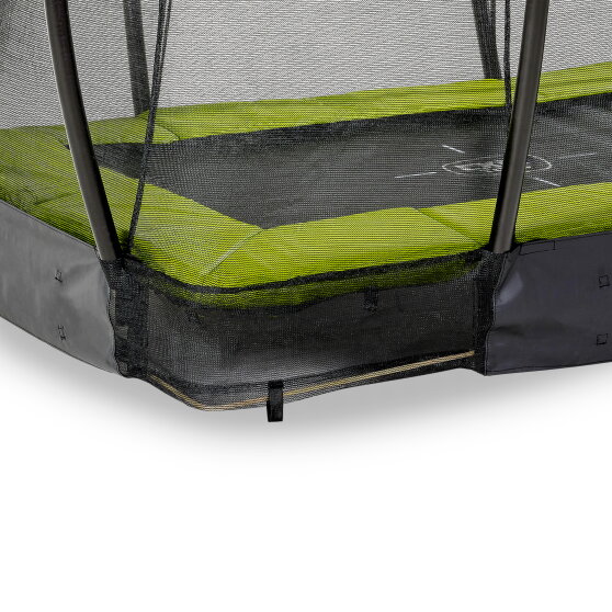 EXIT Silhouette ground trampoline 5x7ft with safety net - green