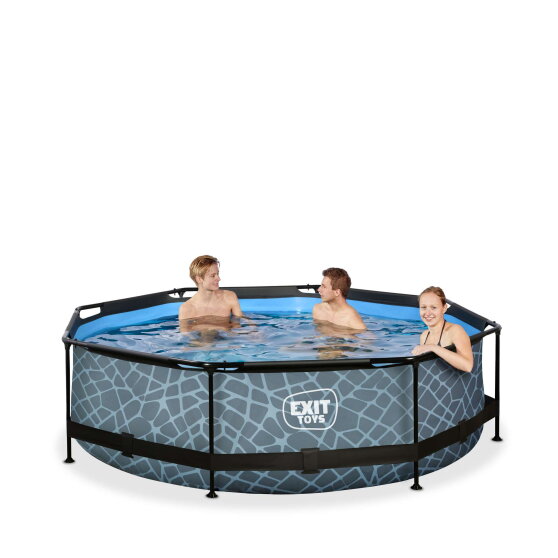 EXIT Stone pool 10ft x 30in with filter pump - grey