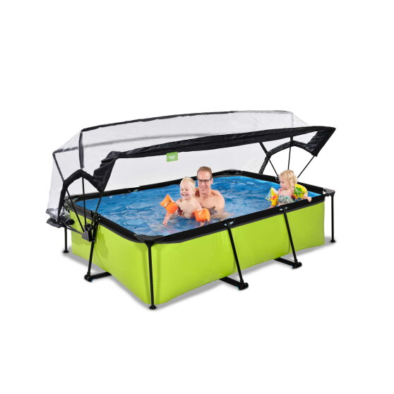 EXIT Lime pool 7ft x 5ft x 25.6in with filter pump and dome - green