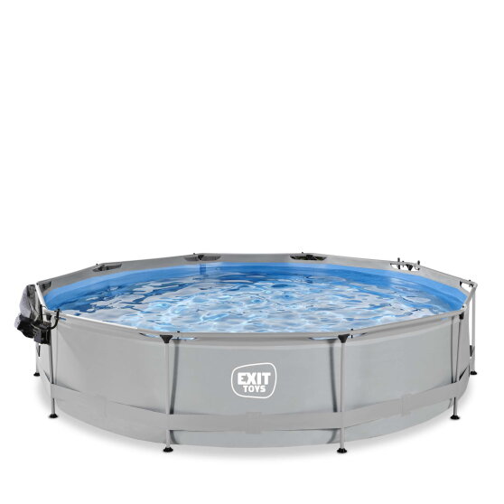 EXIT Soft Grey pool 12ft x 30in with filter pump and dome - grey