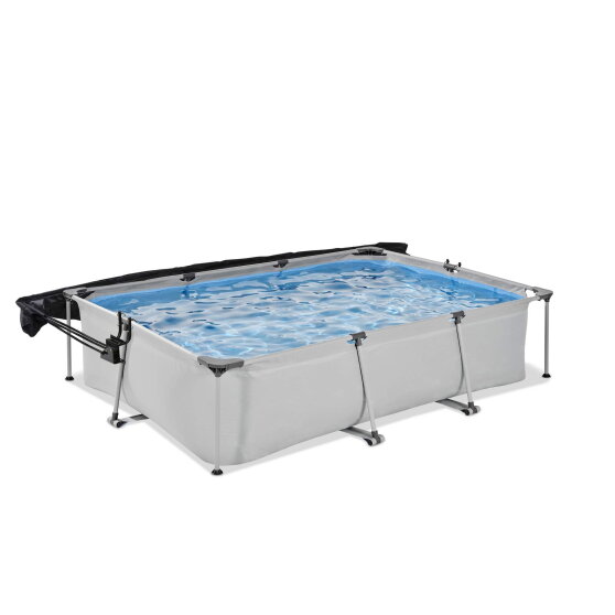 EXIT Soft Grey Pool 10x6.5ft with Filter Pump & Canopy
