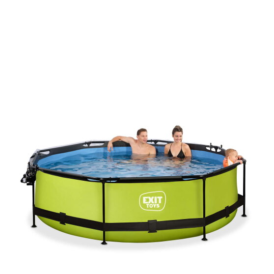 EXIT Lime pool 10ft x 30in with filter pump and dome - green
