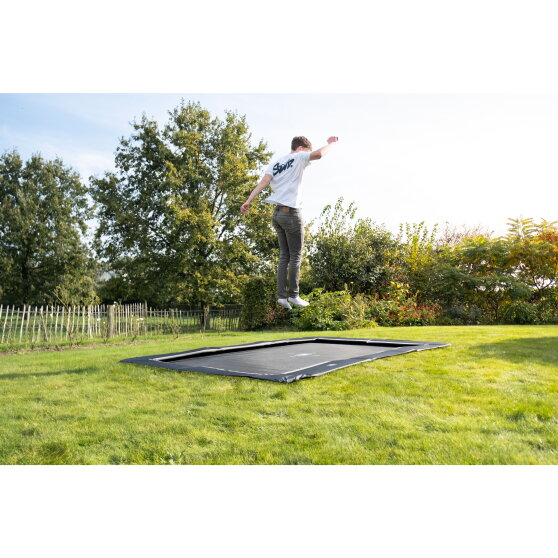 EXIT InTerra ground-level sports trampoline 8x12ft - black