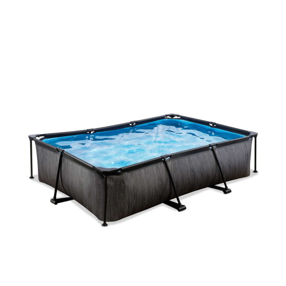 EXIT Black Wood pool 10ft x 6.6ft x 25.6in with filter pump - black