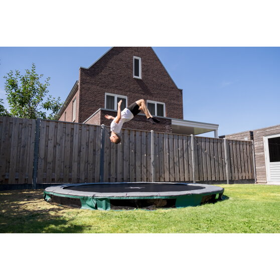 EXIT Elegant Premium ground sports trampoline 14ft - green