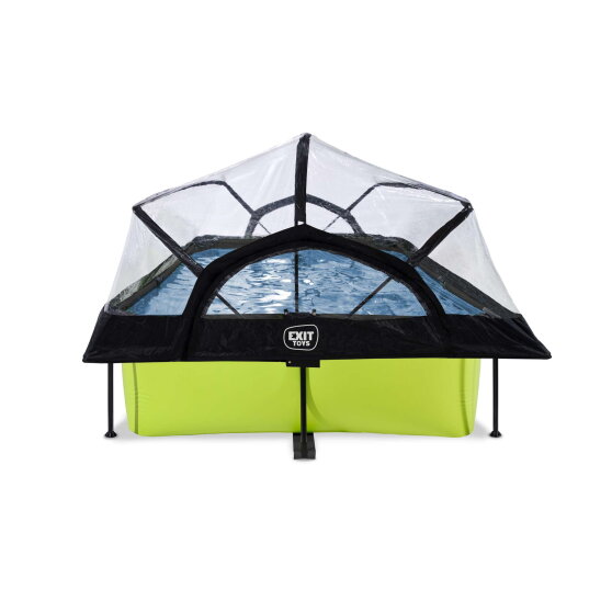 EXIT Lime pool 10ft x 6.6ft x 25.6in with filter pump and dome - green