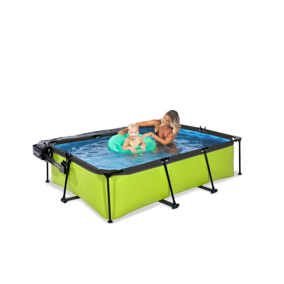 EXIT Lime pool 7ft x 5ft x 25.6in with filter pump and dome - green