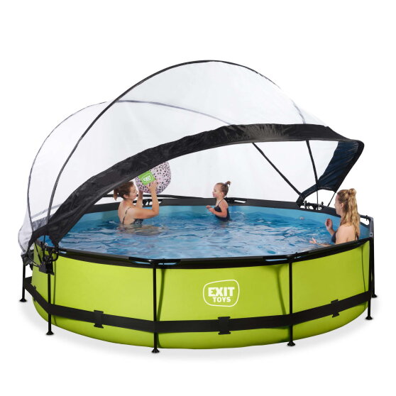 EXIT Lime pool 12ft x 30in with filter pump and dome - green