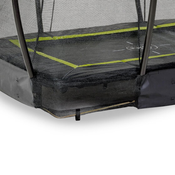 EXIT Silhouette ground trampoline 5x7ft with safety net - black