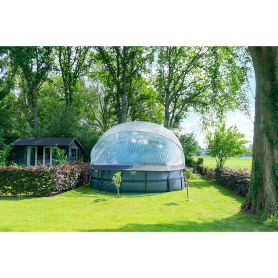 EXIT Wood pool 16ft x 48in with sand filter pump and dome - brown