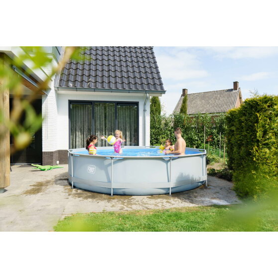 EXIT Soft Grey pool 12ft x 30in with filter pump - grey