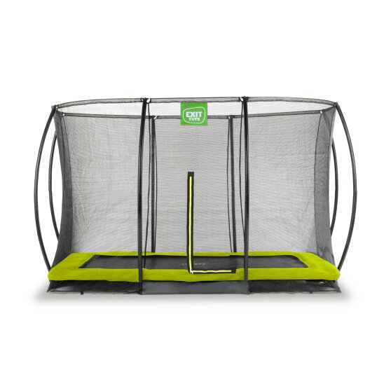 EXIT Silhouette ground trampoline 7x10ft with safety net - green