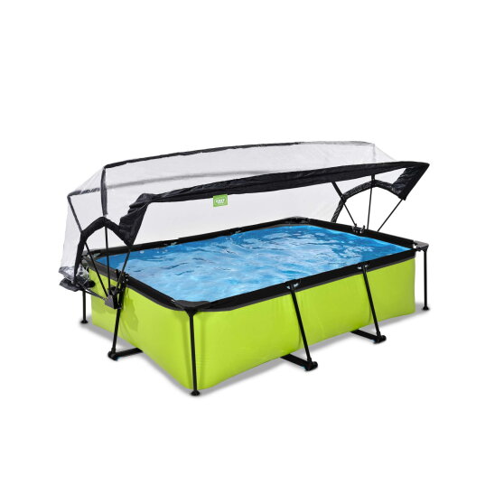EXIT Lime pool 7ft x 5ft x 25.6in with filter pump and dome - green