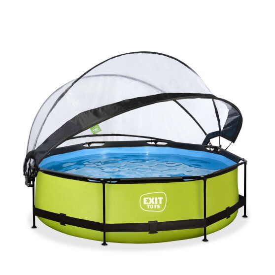 EXIT Lime pool 10ft x 30in with filter pump and dome - green