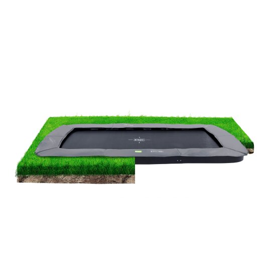 EXIT InTerra ground-level trampoline 214x366cm - grey