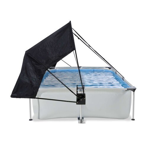EXIT Soft Grey Pool 10x6.5ft with Filter Pump & Canopy