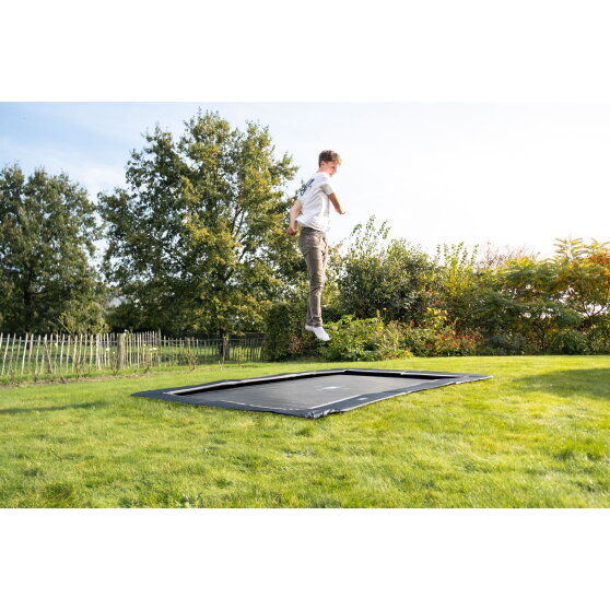 EXIT InTerra ground-level sports trampoline 7x10ft - black
