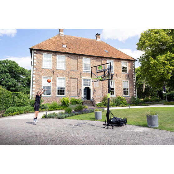 EXIT Galaxy portable basketball backboard on wheels - green/black