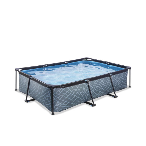 EXIT Stone pool 10ft x 6.6ft x 25.6in with filter pump - grey