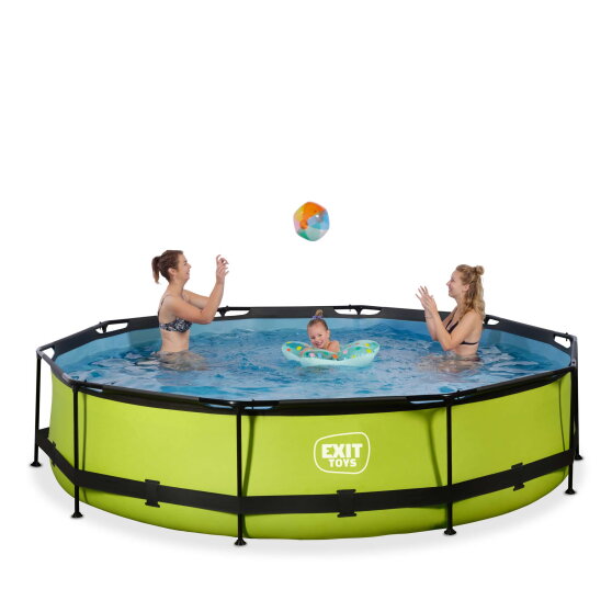EXIT Lime pool 12ft x 30in with filter pump - green