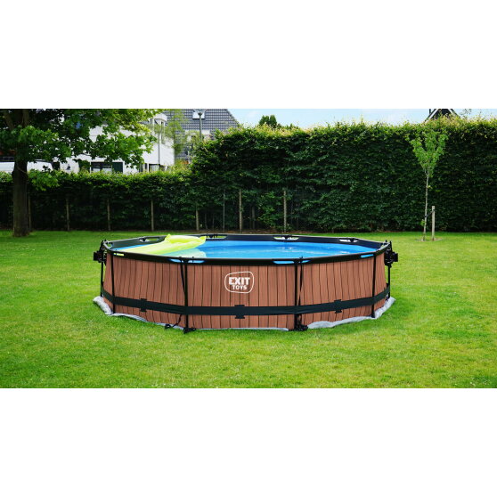 EXIT Stone pool 12ft x 30in with filter pump - grey