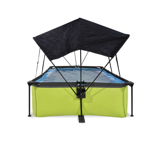 EXIT Lime pool 10ft x 6.6ft x 25.6in with filter pump and canopy - green
