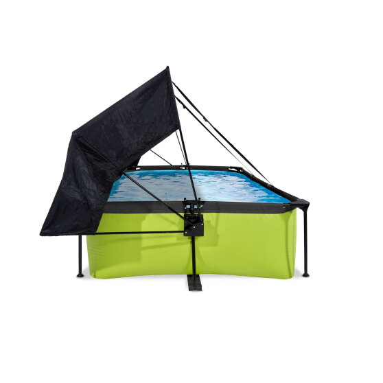 EXIT Lime pool 7ft x 5ft x 25.6in with filter pump and canopy - green