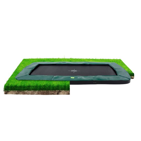 EXIT InTerra ground-level trampoline 244x427cm - green