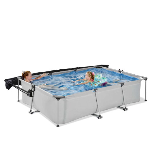 EXIT Soft Grey Pool 10x6.5ft with Filter Pump & Canopy