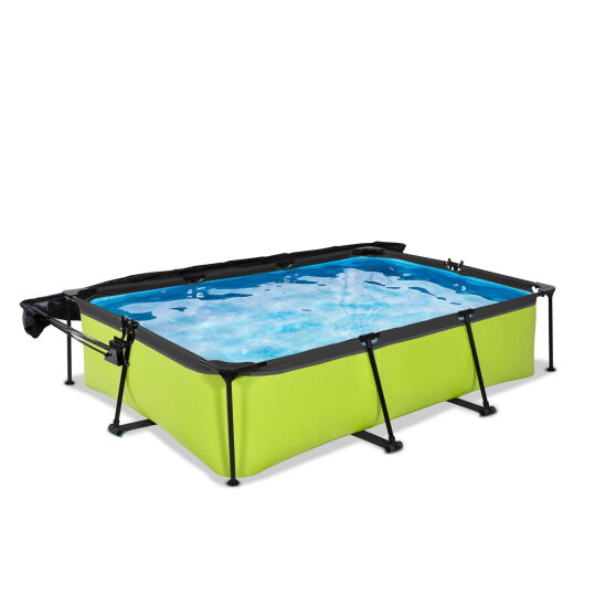 EXIT Lime pool 10ft x 6.6ft x 25.6in with filter pump and canopy - green