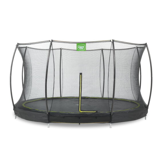 EXIT Silhouette ground trampoline 12ft with safety net - black