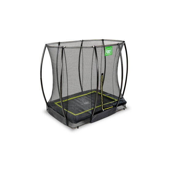 EXIT Silhouette ground trampoline 5x7ft with safety net - black