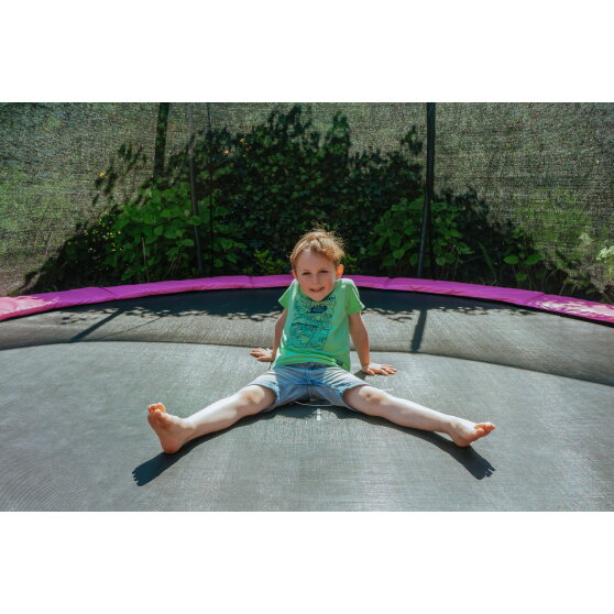 EXIT Silhouette ground trampoline 12ft with safety net - pink