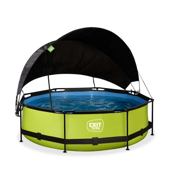 EXIT Lime pool 10ft x 30in with filter pump and canopy - green