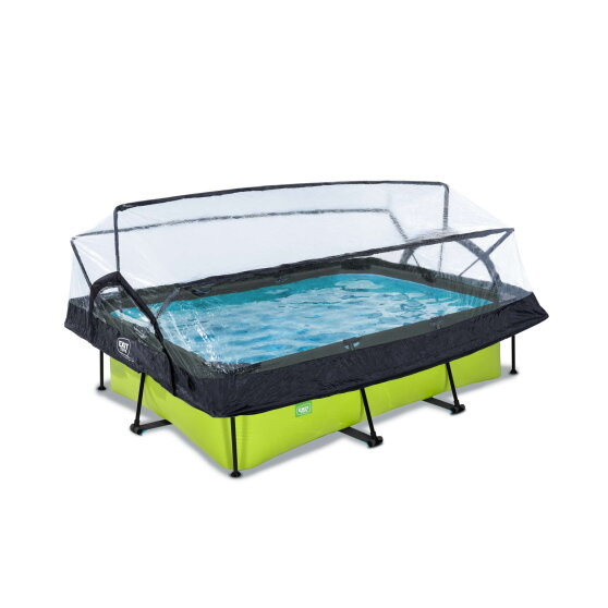 EXIT Lime pool 7ft x 5ft x 25.6in with filter pump and dome - green