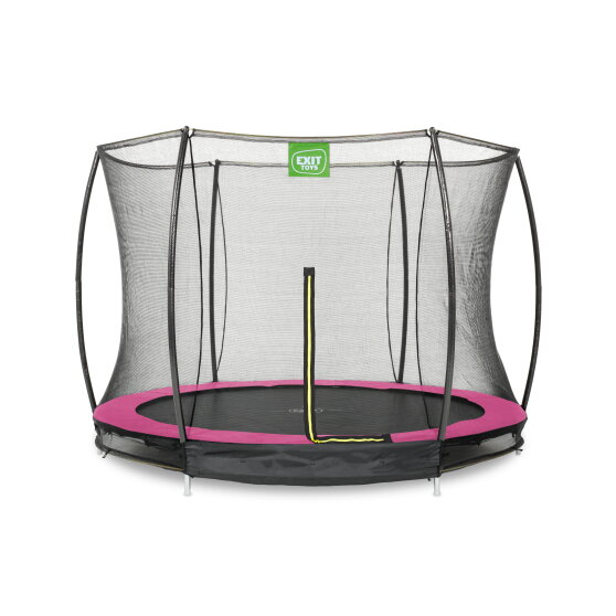EXIT Silhouette ground trampoline 8ft with safety net - pink