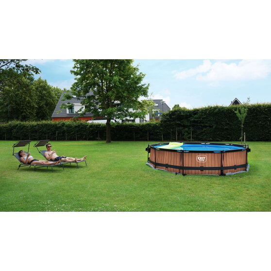 EXIT Stone pool 12ft x 30in with filter pump - grey