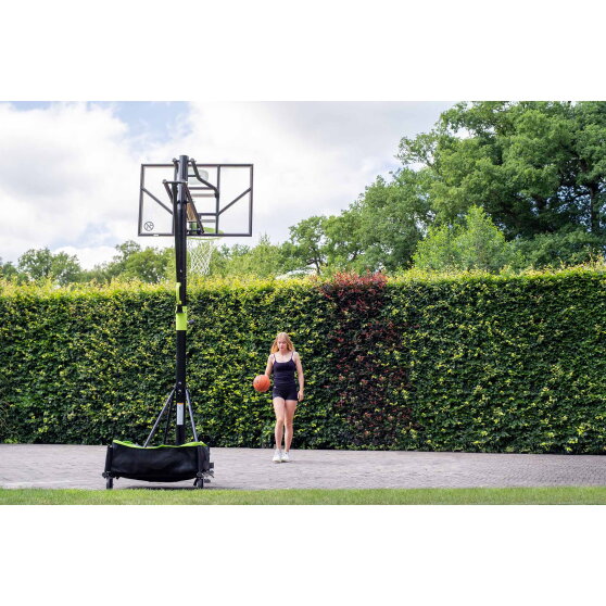 EXIT Galaxy portable basketball backboard on wheels - green/black