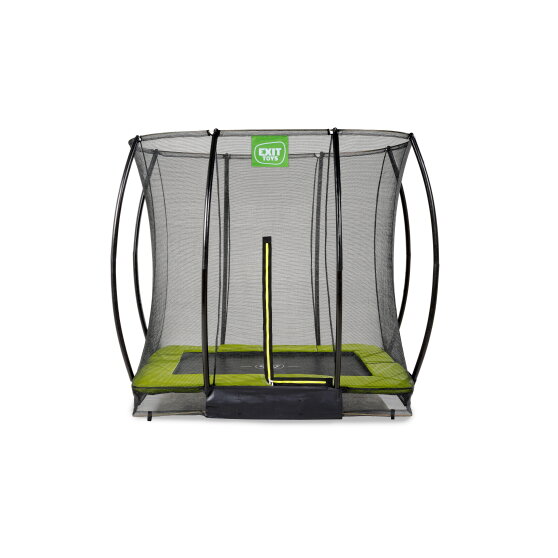EXIT Silhouette ground trampoline 5x7ft with safety net - green
