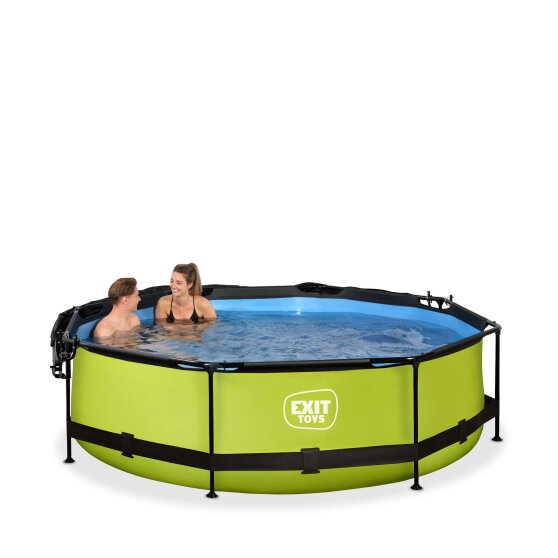 EXIT Lime pool 10ft x 30in with filter pump and canopy - green