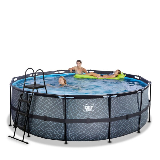 EXIT Stone pool 14ft x 48in with sand filter pump - grey