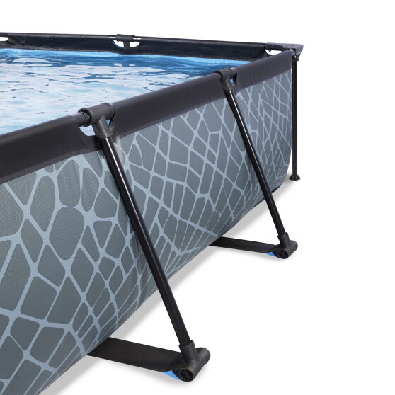 EXIT Stone pool 10ft x 6.6ft x 25.6in with filter pump - grey