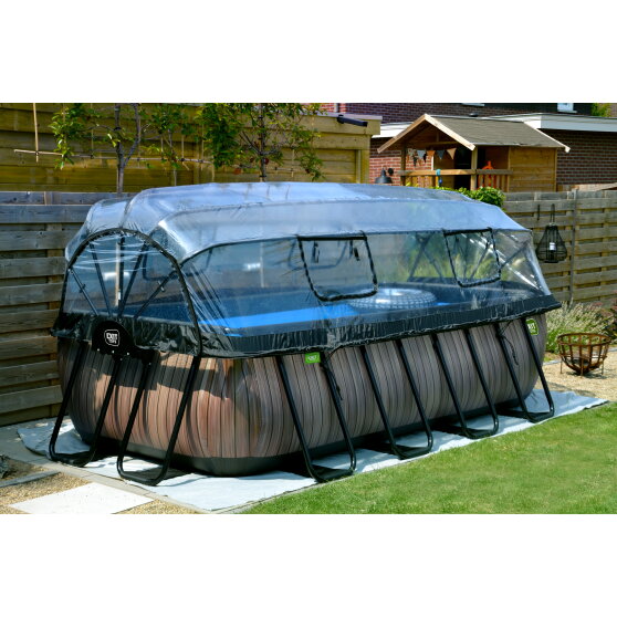 EXIT Frame Pool 4x2x1m (12V SF) – Black Leather + Dome GB